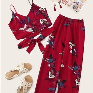 Crop and flowy pants